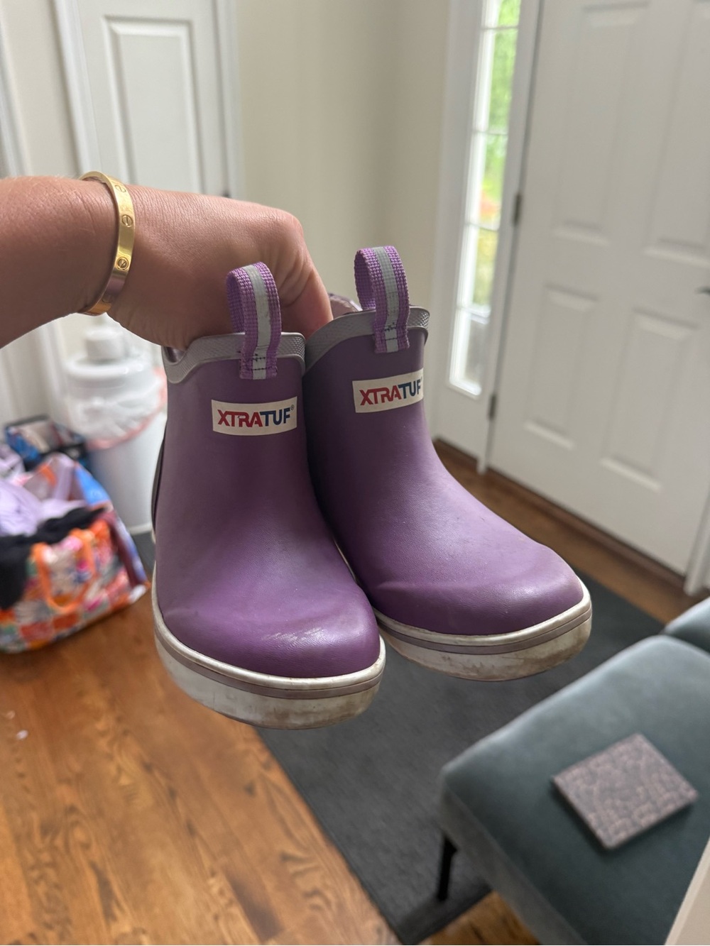 Kids XTRATUF Size 13 Girls Purple Slip-On Rain Boots